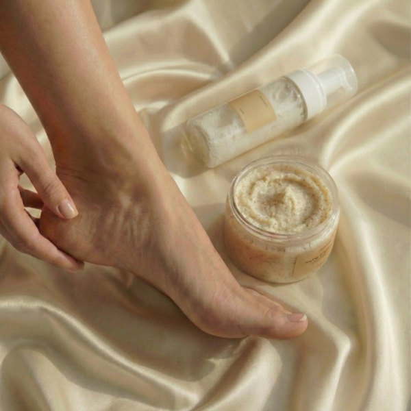 Soin beauté des pieds complet avec gommage et hydratation à l'institut Mélissa Naël Marseille